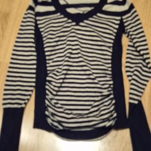 T/O Navy and Cream Stripped Sweater